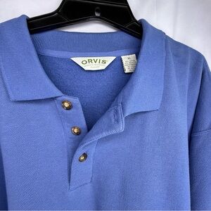 Orvis Periwinkle Blue XL Men’s Collared Long Sleeve Pullover Sweater